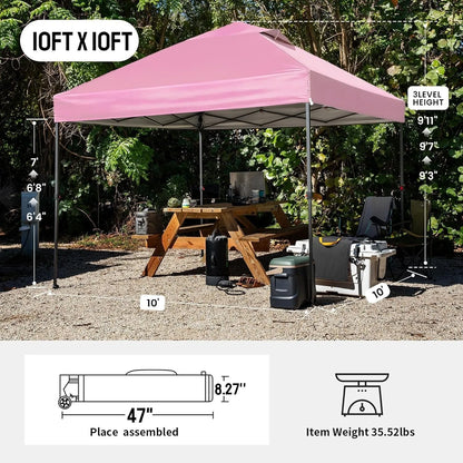 Tente Pop-Up 10x10 - Tente de plage instantanée à verrouillage central breveté, avec sac STO-N-Go et 8 piquets, personnalisable