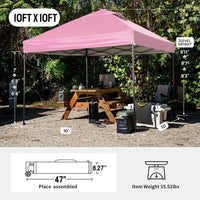 Tente Pop-Up 10x10 - Tente de plage instantanée à verrouillage central breveté, avec sac STO-N-Go et 8 piquets, personnalisable