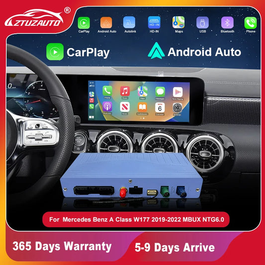 2025 sans fil CarPlay Android Auto pour Mercedes Benz classe A W177 2019-2022 MBUX NTG6.0 10.25 OEM écran miroir lien Airplay