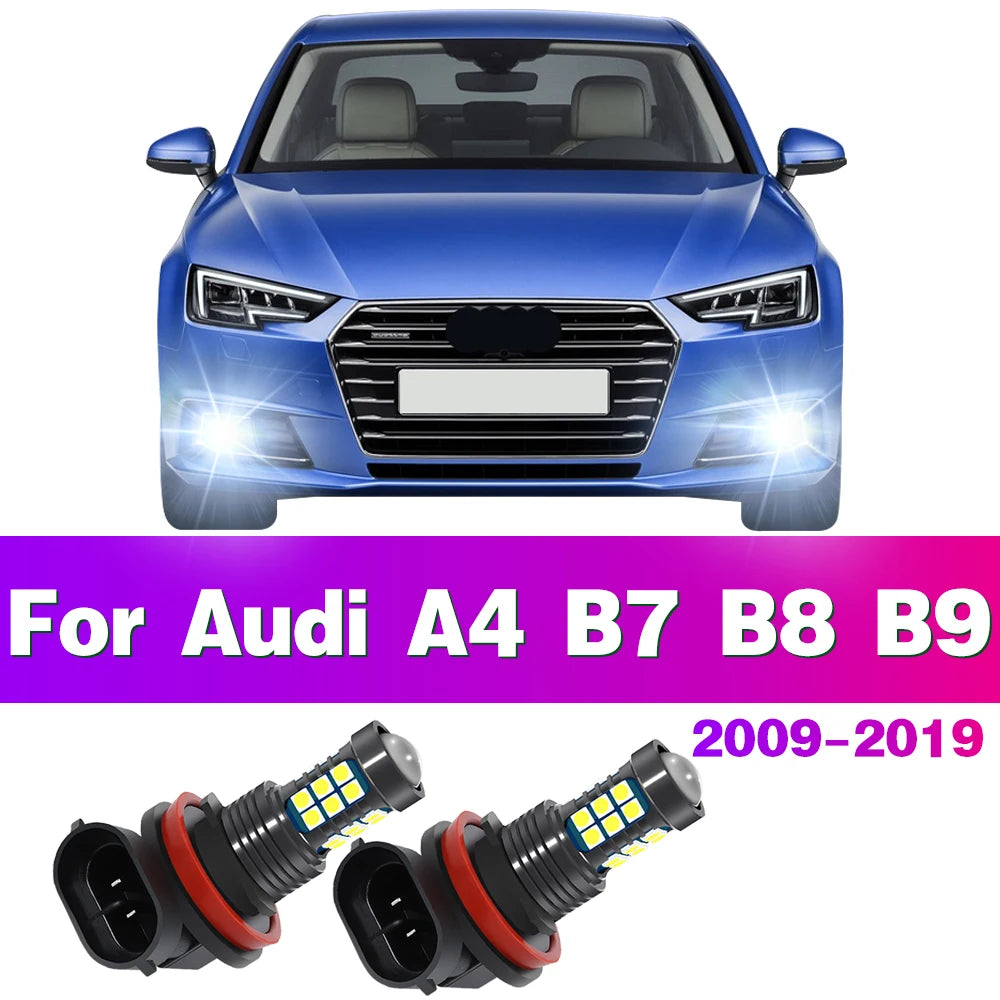 Ampoule LED antibrouillard avant de voiture, 2 pièces, pour AUDI A4 B7 B8 B9 2009 - 2019 2010 2011 2012 2013 2014 2015 2016 2017 2018, accessoire