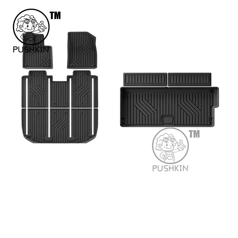 Tapis de sol de voiture pour Zeekr 9X 2025 2026, tapis de coffre en TPE et doublure de chargement, tapis de coffre toutes saisons, accessoires de doublure de sol