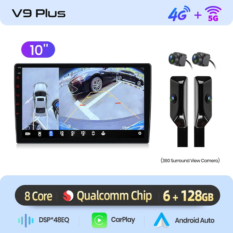 Junsun 7 9 10 pouces Radio universelle Carplay Android Auto autoradio lecteur multimédia systèmes intelligents pour Ford Peugeot Fiat