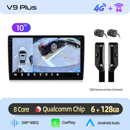 Junsun 7 9 10 pouces Radio universelle Carplay Android Auto autoradio lecteur multimédia systèmes intelligents pour Ford Peugeot Fiat