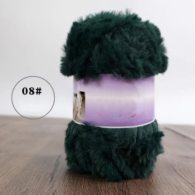 Fil de fausse fourrure 200g pour tricoter des pantoufles, des pulls chauds, des écharpes et des chapeaux faits à la main