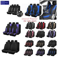 AUTO PLUS-Ensemble de Housses de Siège de Voiture Universelles en Polyester, Protection en Tissu Uni Bicolore, Accessoires Automobiles