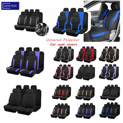 AUTO PLUS-Ensemble de Housses de Siège de Voiture Universelles en Polyester, Protection en Tissu Uni Bicolore, Accessoires Automobiles