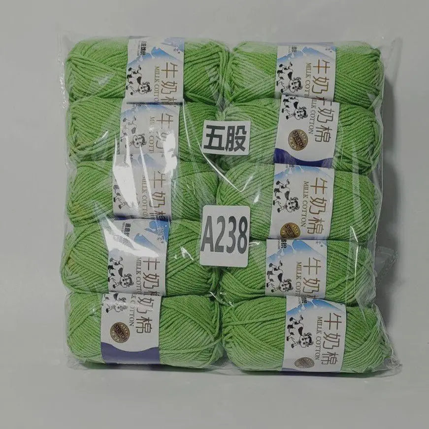 Fil de coton au lait de couleurs mélangées, 10 pièces, 500g, 5 plis, ensemble de fils au Crochet doux, fleurs tricotées à la main, fils peignés artisanaux au Crochet