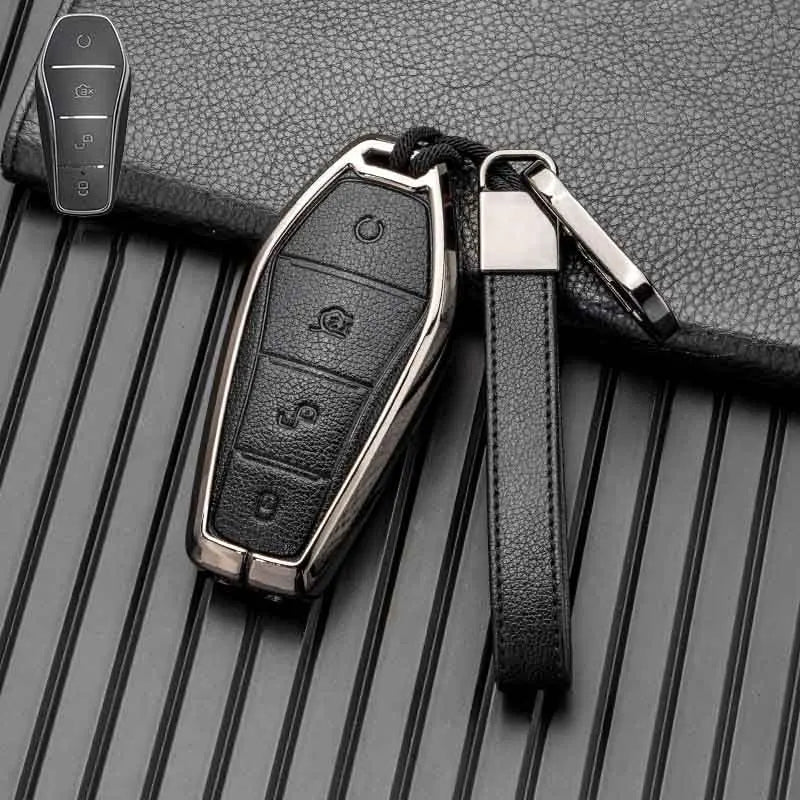 Porte-clés en cuir et métal pour BYD Seal U, Sealion 6, 07, EV King, Song Plus, Champion Chazor, accessoires porte-clés