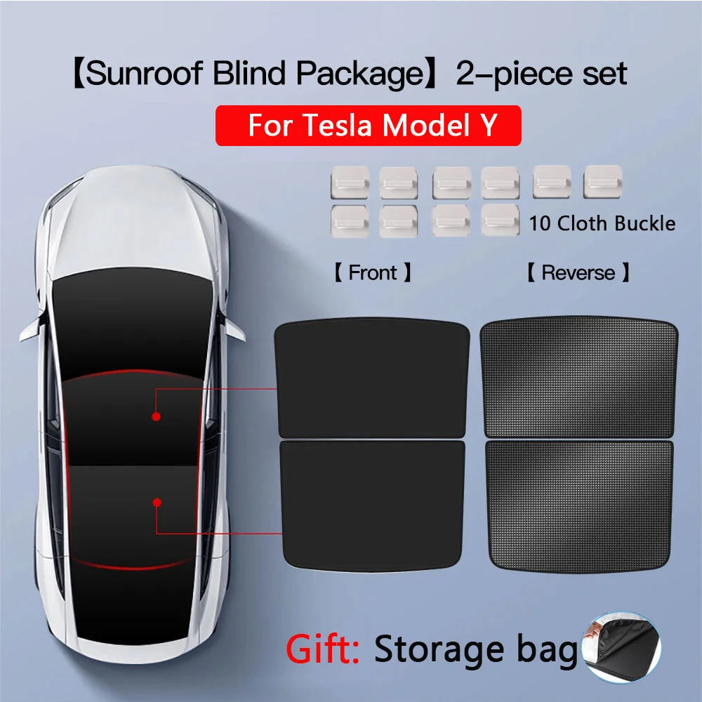 Pare-soleil pour Tesla modèle 3 toit ouvrant Highland 2025 modèle Y 2020-25 boucle en tissu de glace pare-soleil verre avant arrière lucarne accessoire