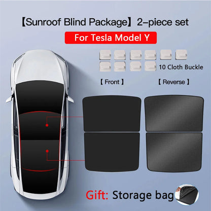 Pare-soleil pour Tesla modèle 3 toit ouvrant Highland 2025 modèle Y 2020-25 boucle en tissu de glace pare-soleil verre avant arrière lucarne accessoire