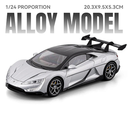 BYD Yangwang – modèle de voiture de sport électrique en alliage U9, en métal moulé sous pression, nouvelle énergie, modèle de véhicule de course, son et lumière, jouet pour enfants, cadeau, 1/24