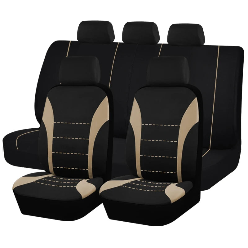 Housses de siège de voiture universelles en tissu Polyester, adaptées à la plupart des voitures, Suv, camion, avec Airbag, accessoires de voiture compatibles, housse de siège intérieur
