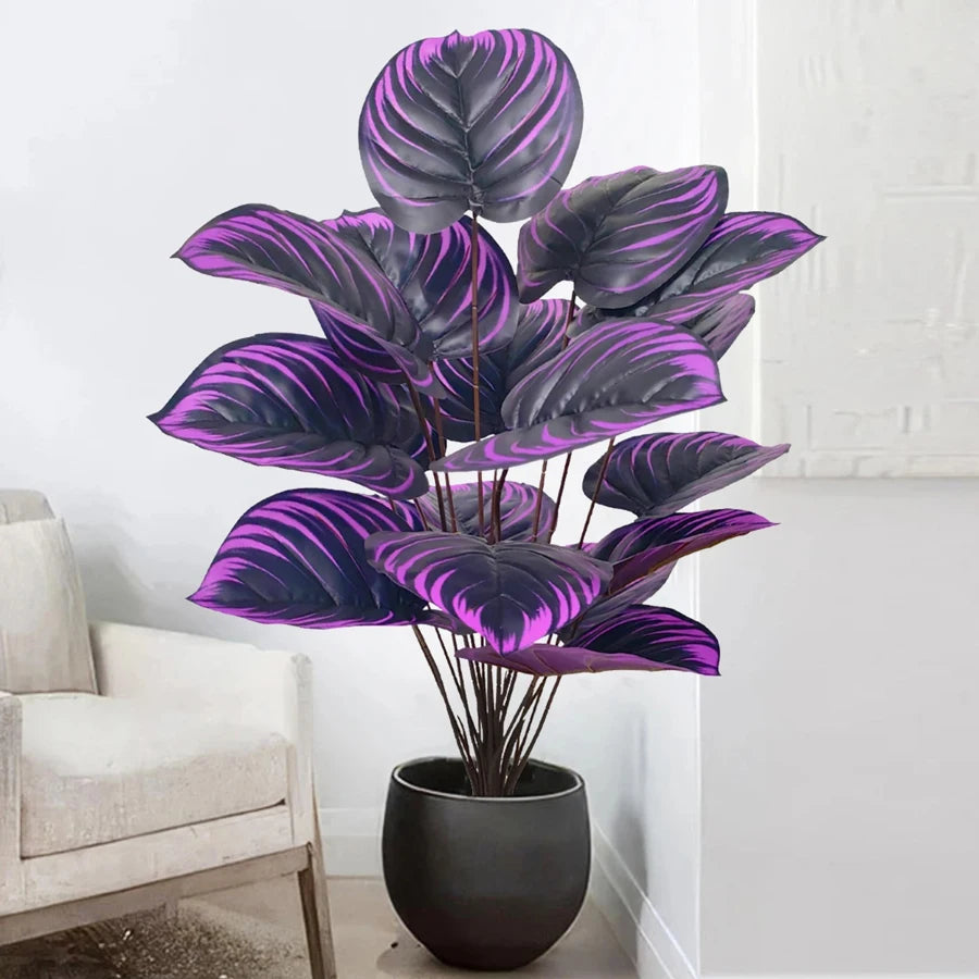 Grand palmier artificiel de 57 à 75cm, branches de plantes Monstera, feuilles de tortue en plastique, feuilles au toucher réel pour décoration de jardin de maison