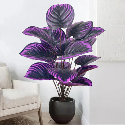 Grand palmier artificiel de 57 à 75cm, branches de plantes Monstera, feuilles de tortue en plastique, feuilles au toucher réel pour décoration de jardin de maison