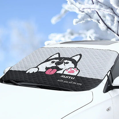Pare-soleil de pare-brise de voiture, bouclier de fenêtre d'hiver, couverture antigel et antigel, couverture de pare-brise avant, tissu de neige, pare-soleil de voiture
