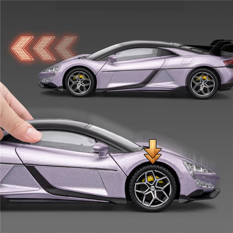BYD Yangwang – modèle de voiture de sport électrique en alliage U9, en métal moulé sous pression, nouvelle énergie, modèle de véhicule de course, son et lumière, jouet pour enfants, cadeau, 1/24