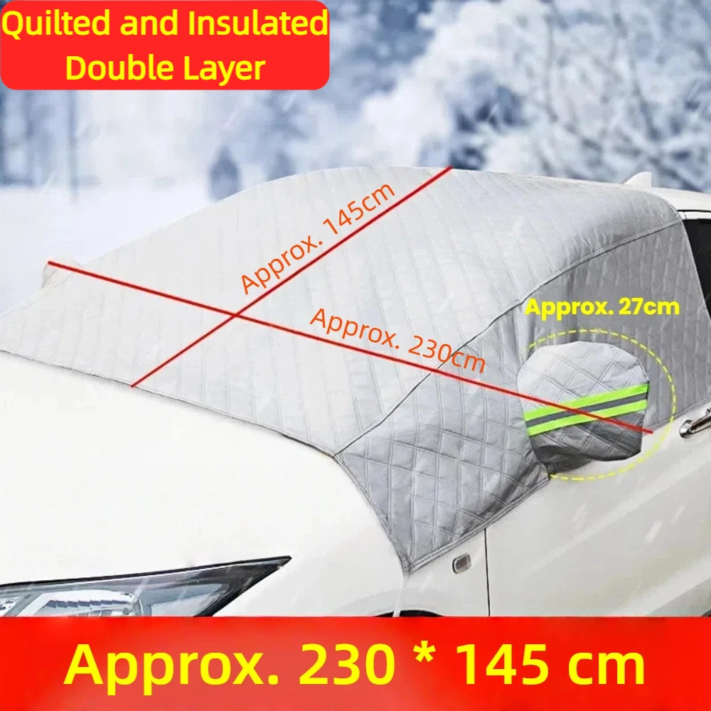 Bouclier de neige magnétique pour voitures – Housse de pare-brise robuste, protection contre le gel et pare-soleil toutes saisons |   Ajustement universel, installation facile