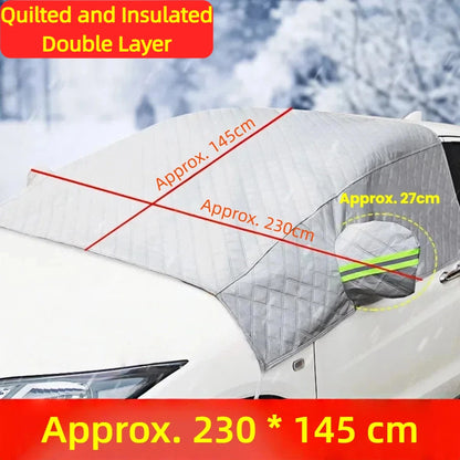 Bouclier de neige magnétique pour voitures – Housse de pare-brise robuste, protection contre le gel et pare-soleil toutes saisons |   Ajustement universel, installation facile