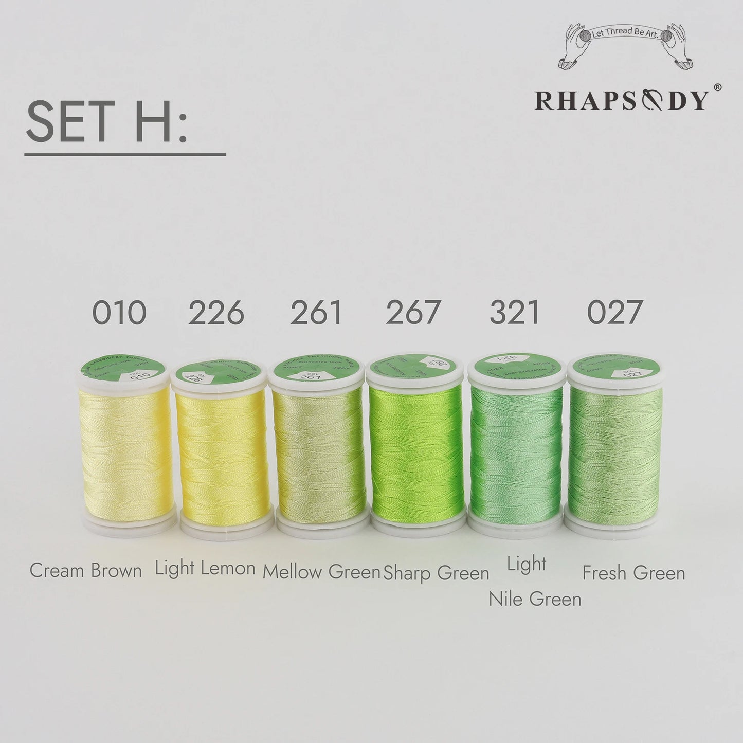 Rhapsody 6/60 ensemble de couleurs frère fil à broder en Polyester de qualité supérieure 200M (220Y) chaque bobine frère Babylock Janome Singer Hom