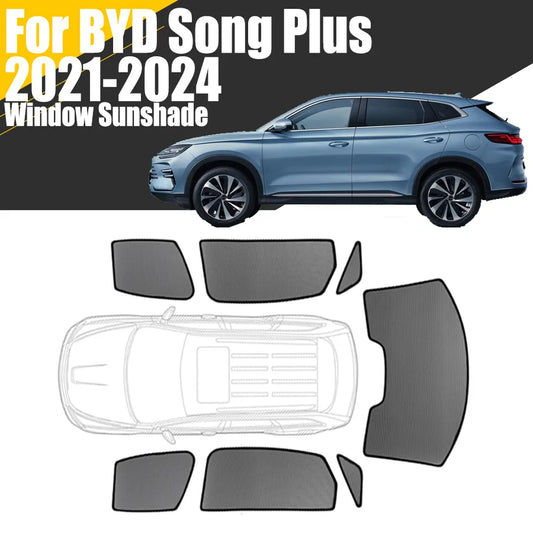 Pare-soleil magnétique personnalisé pour vitre de voiture pour BYD Song Plus 2021 2022 2023 2024 2025 2026 Seal U EV Rideau en maille Pare-brise avant