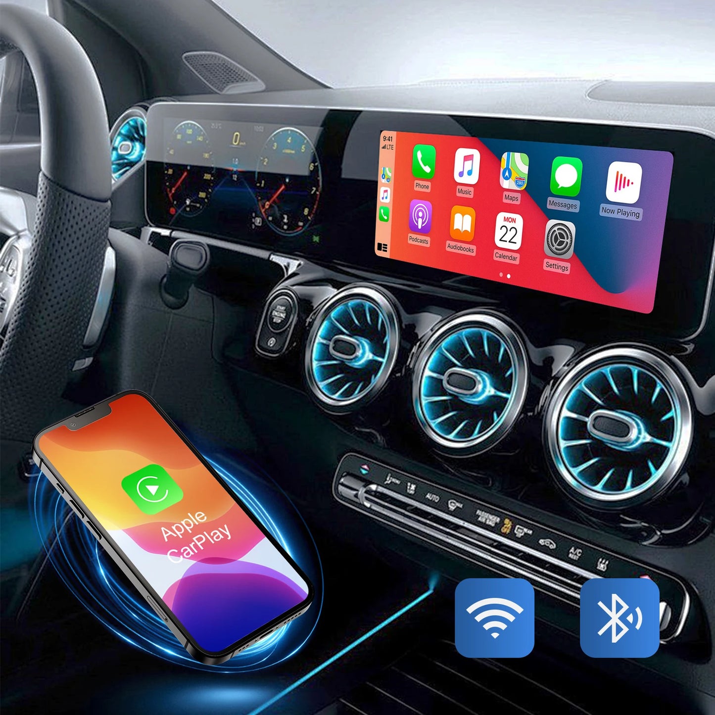 Kit de rénovation automatique sans fil CarPlay et Android, boîtier décodeur, Interface CarPlay pour système Mercedes Benz NTG 6.0 MBUX 2019 +