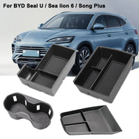 Accessoires d'intérieur de voiture pour BYD Seal U Sea Lion 6 chansons Plus DMI 2023 2024 2025, porte-gobelet, accoudoir, boîte de rangement, rangement