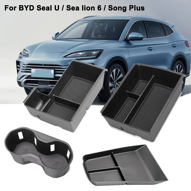 Accessoires d'intérieur de voiture pour BYD Seal U Sea Lion 6 chansons Plus DMI 2023 2024 2025, porte-gobelet, accoudoir, boîte de rangement, rangement