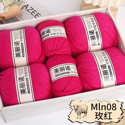 Fil de laine mi-épais pour chaussettes, tricot à la main, pull, pantalon, foulards, vêtements en cachemire mérinos, fil de Crochet doux pour bébé, 500 g/ensemble