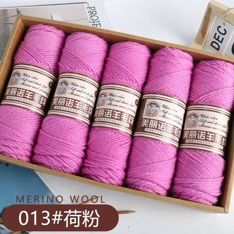Fil de laine mérinos épais au Crochet à la main, 500 g/ensemble, pour chapeaux, manteaux, pulls, fil de laine mérinos doux pour la peau, gonflé, doux et chaud