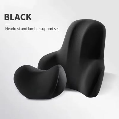 Ensemble de Support lombaire ergonomique pour appui-tête de voiture, coussin de Protection du cou en mousse à mémoire de forme, housse en peluche respirante, fournitures universelles pour véhicule
