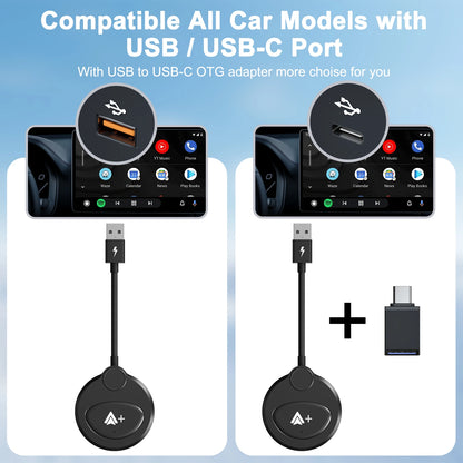 Adaptateur vidéo sans fil Android Auto, Carplay, avec Netflix/YouTube/TikTok, pour voitures Android sans fil OEM