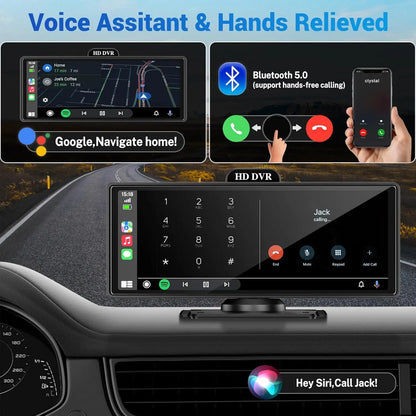 Jansite Portable 11.26 inch 4K DVR Wireless CarPlay and Android Auto Dash Cam Car Screen Video Recorder 5G WIFI Navigation