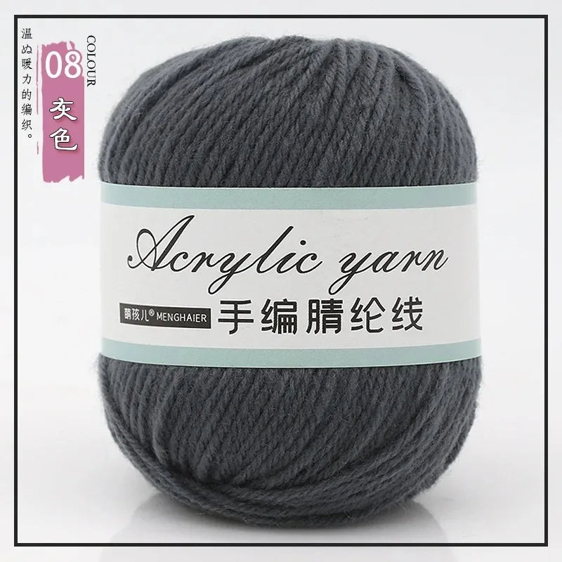 Fil tricoté en acrylique mélangé à 4 brins, avec crochet pour pull, chaussures, pantoufles, écharpe, démarreur tissé à la main pour débutants
