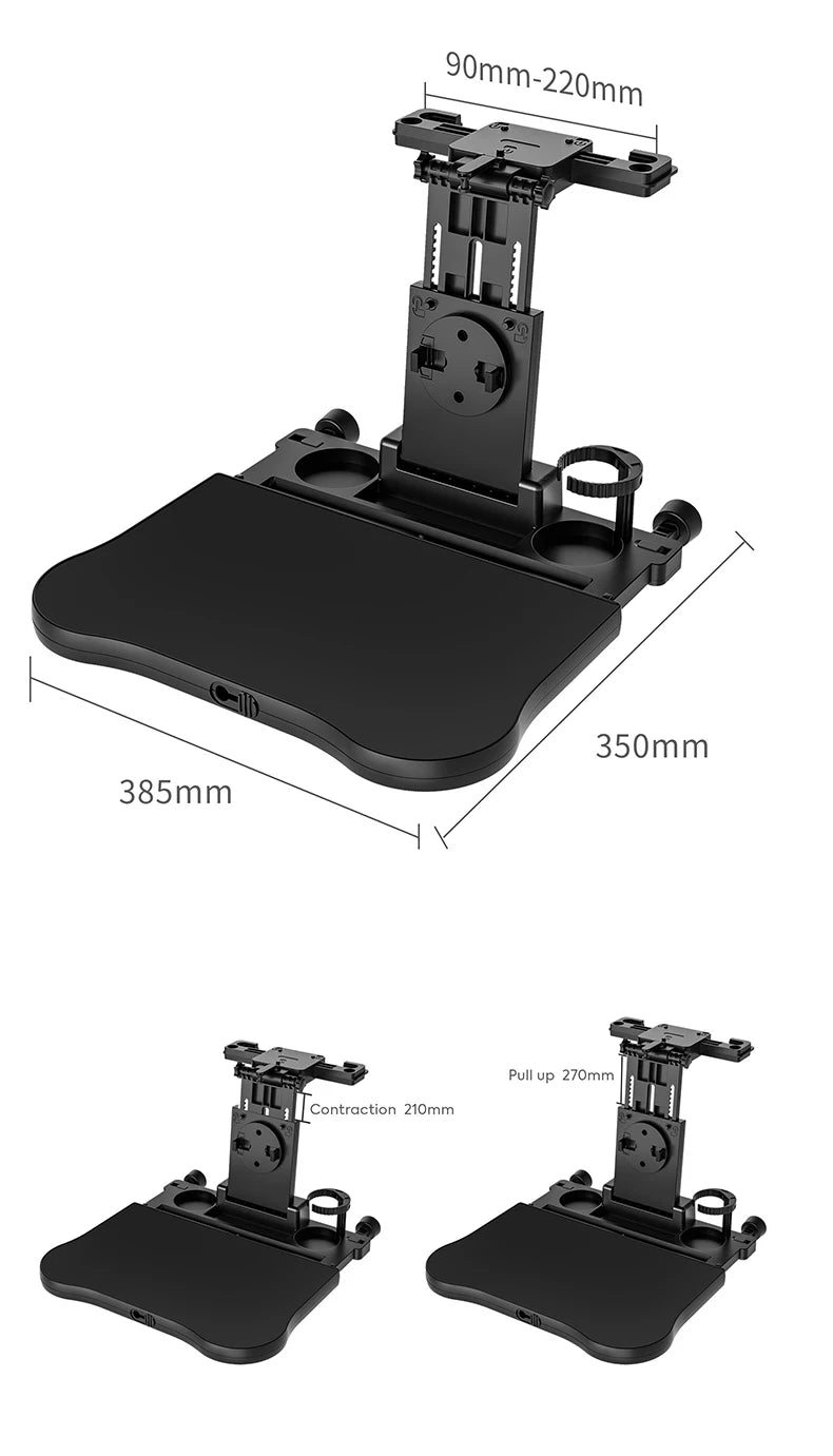 Plateau de voyage multifonctionnel haut de gamme pour voiture, pliable, avec porte-gobelet, adaptable à la plupart des voitures, idéal pour les voyages en voiture