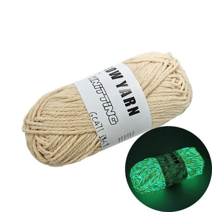 Fil fonctionnel en Polyester brillant dans la nuit, épais et lumineux, fil de coton, pull au Crochet, chapeau, écharpe, outils de tricot à la main, nouveauté