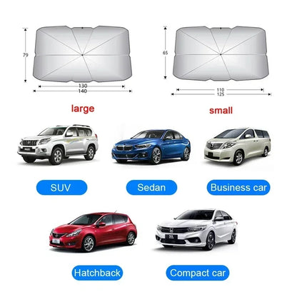 Pare-soleil avant de voiture 2025, pare-soleil de voiture pliable, pare-soleil de parapluie de voiture pour la protection et l'isolation UV, pare-soleil de parapluie avant