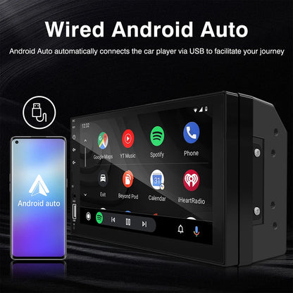 2DIN 7 pouces voiture multimédia MP5 lecteur vidéo filaire CarPlay Android Auto Mirrorlink écran tactile FM AUX Bluetooth USB charge rapide
