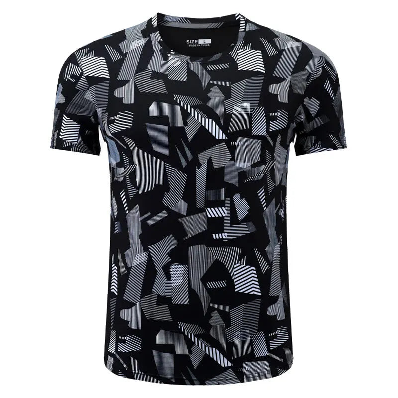 Chemises de sport à manches courtes pour hommes, t-shirt à séchage rapide, respirant, course à pied, jogging, entraînement de gym 3D, impression de lettres, mode