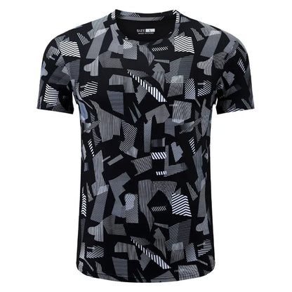 Chemises de sport à manches courtes pour hommes, t-shirt à séchage rapide, respirant, course à pied, jogging, entraînement de gym 3D, impression de lettres, mode