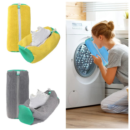 Sac à chaussures à fermeture éclair - sac de lavage de chaussures robuste pour lave-linge et sèche-linge, sac de lavage ovale, adapté aux chaussures de sport