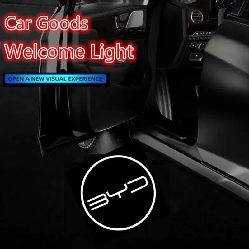 Projecteur LED HD pour porte de voiture, lumière d'ombre de bienvenue, lampes à iode, BYD ATTO3 QIN SONG Dock, 7 tailles E6, G YUAN PLUS, marchandises automobiles