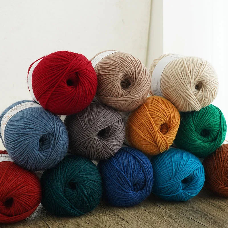 Fil de laine moyen de couleur Pure, 500g, à la mode, Simple, chaud, fait à la main, adapté aux écharpes à tricoter, pulls, gants, chapeaux