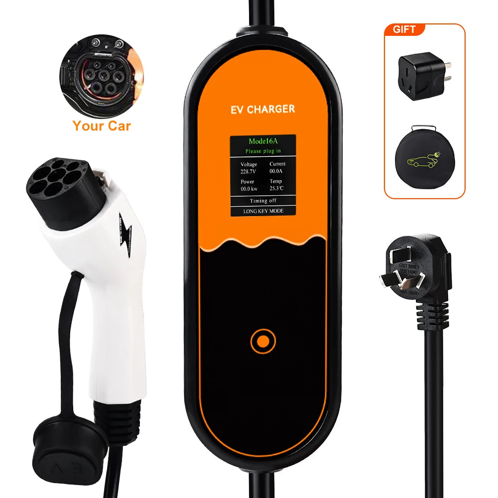 JDMEX 3.5W 16A chargeur EV Portable GBT EVSE boîte de charge contrôleur Wallbox pour voiture électrique courant de charge réglable