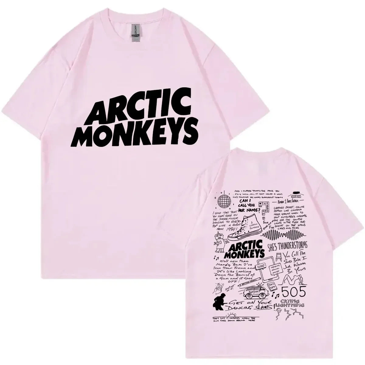 Arctic Monkey Lyrics Limited Design Graphic T Shirts pour femmes, T-shirt en coton, Rock Respzed, Harajuku, Hip Hop Trend Économie, Mode