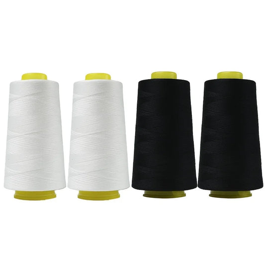 Fil à coudre pagode 3000, adapté à la Machine à coudre polyvalente, matériau en Polyester, 40/2 noir ou blanc, 4 pièces
