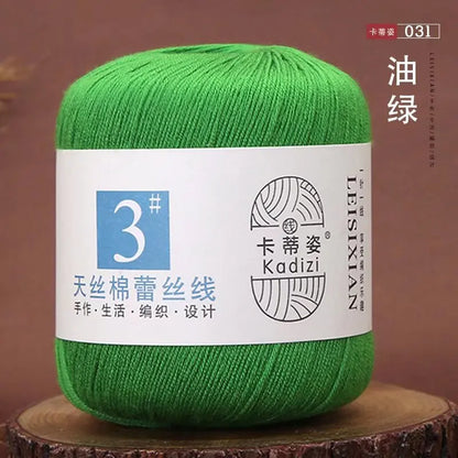 Fils de dentelle en coton mercerisé, fils de dentelle au crochet, broderie à la main, artisanat d'art, couvertures de bricolage, écharpe et pull, taille 3, # 100%