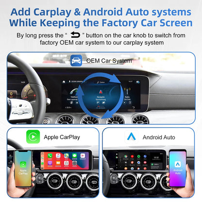 CarPlay sans fil Android Auto pour Mercedes Benz 2019 – 2022 NTG6.0 système MBUX Bluetooth GPS Nav Wifi mise à jour de l'écran multimédia
