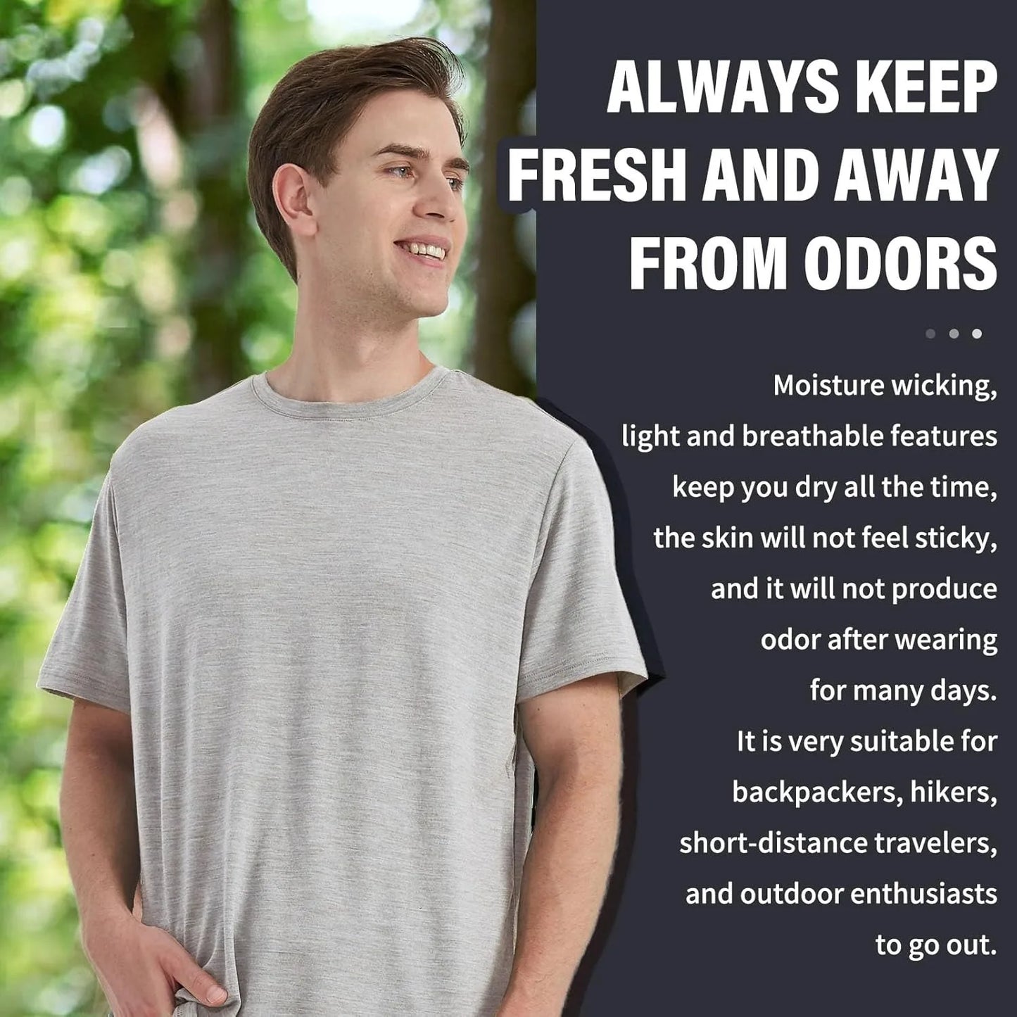 T-Shirt 100% laine mérinos pour hommes, chemises mérinos, Sport, léger, couche de Base, randonnée, maillot de corps doux et respirant