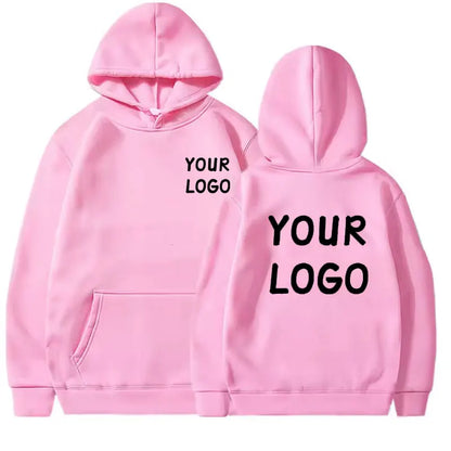 Sweat à capuche décontracté avec LOGO de votre marque pour hommes et femmes, pull de couleur unie, personnalité de rue, cadeaux personnalisés, DIY