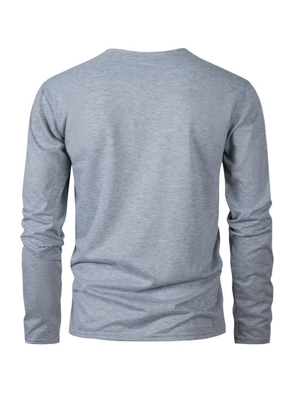 T-shirts à manches longues pour hommes, décontractés, col rond, évacuant l'humidité, hauts de sport pour hommes, confortables et polyvalents